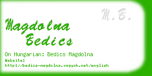 magdolna bedics business card